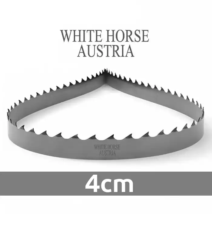 تیغ اره نواری چوب‌بری دو اسب WHITE HORSE اتریش عرض ۴ سانتی‌متر